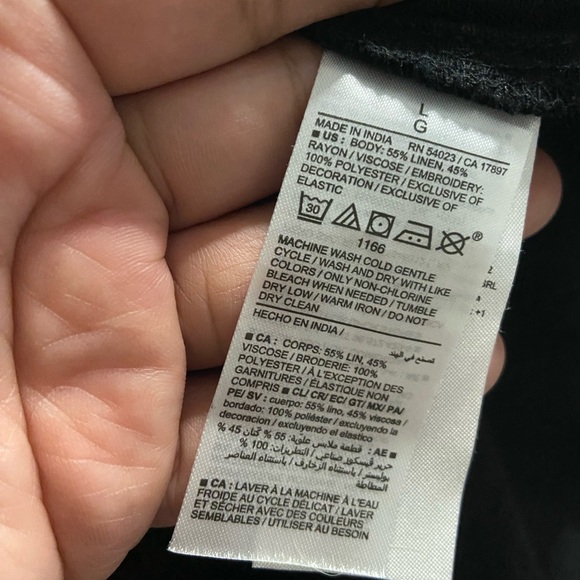 T36- OLD NAVY Black LINEN-RAYON Blend CutOut Spaghetti Midi Dress - Picture 6 of 8